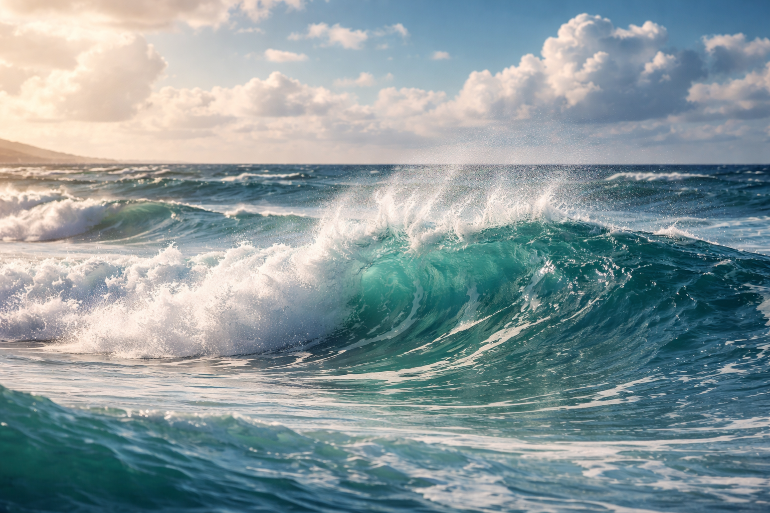 海の波は、風が海面にエネルギーを渡すことで生まれます