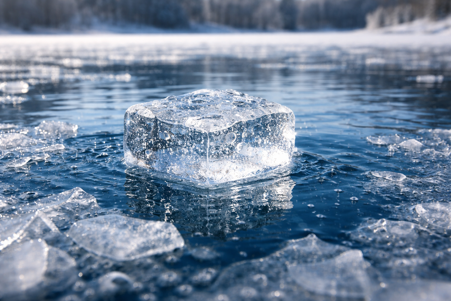 水は「4℃で最も重い」ため、冬の湖や海は上から凍ります