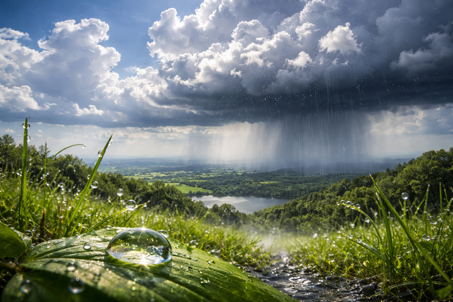 雨が降るまでに起きていることを順番に見る