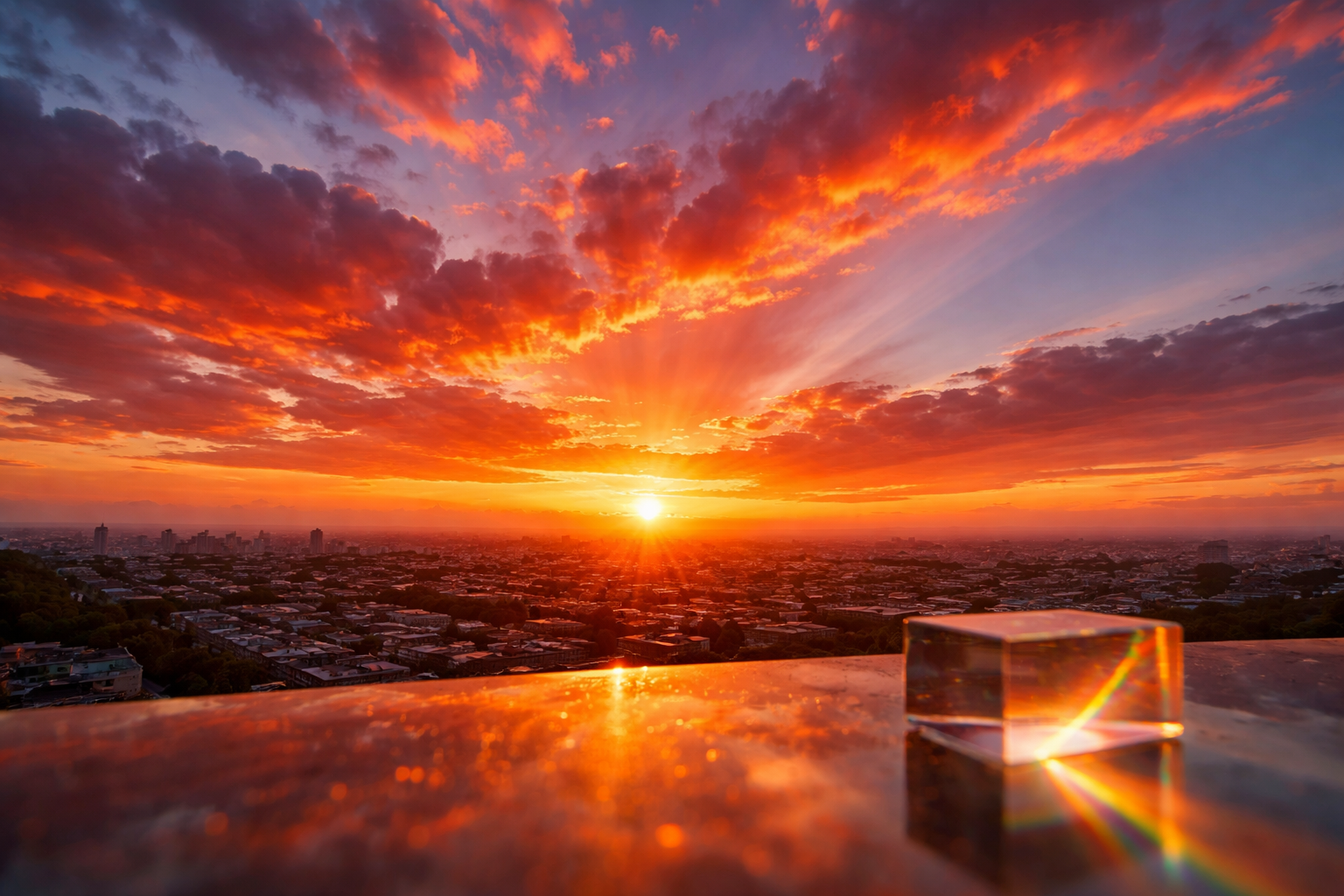夕方に空が赤く見えるのは、青い光が散乱され尽くして赤い光が残るためです