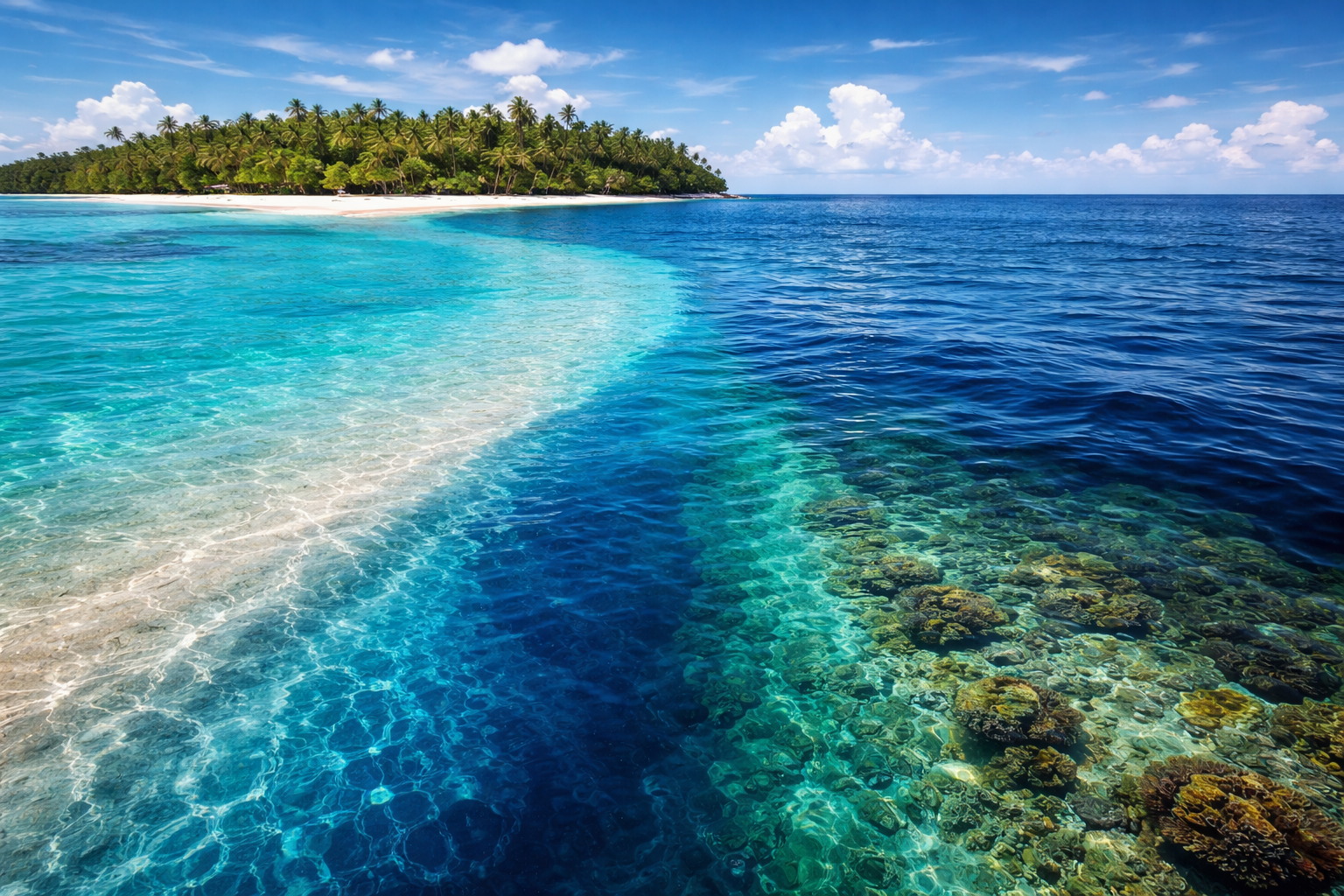海の色は「光」と「海の中身」の組み合わせで決まります