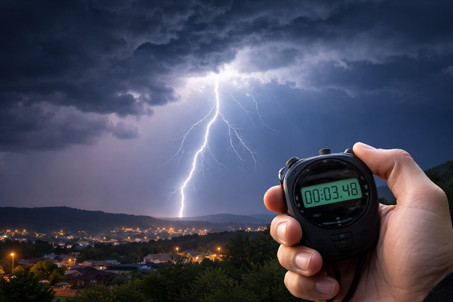 時間差で落雷距離を見積もる方法と、安全判断への使い方