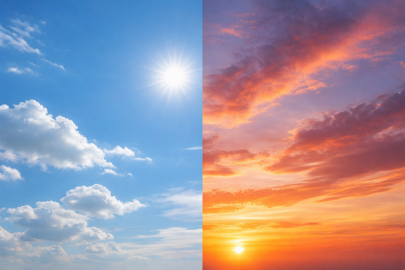 青空と夕焼けを分ける「光の性質」と「大気の状態」