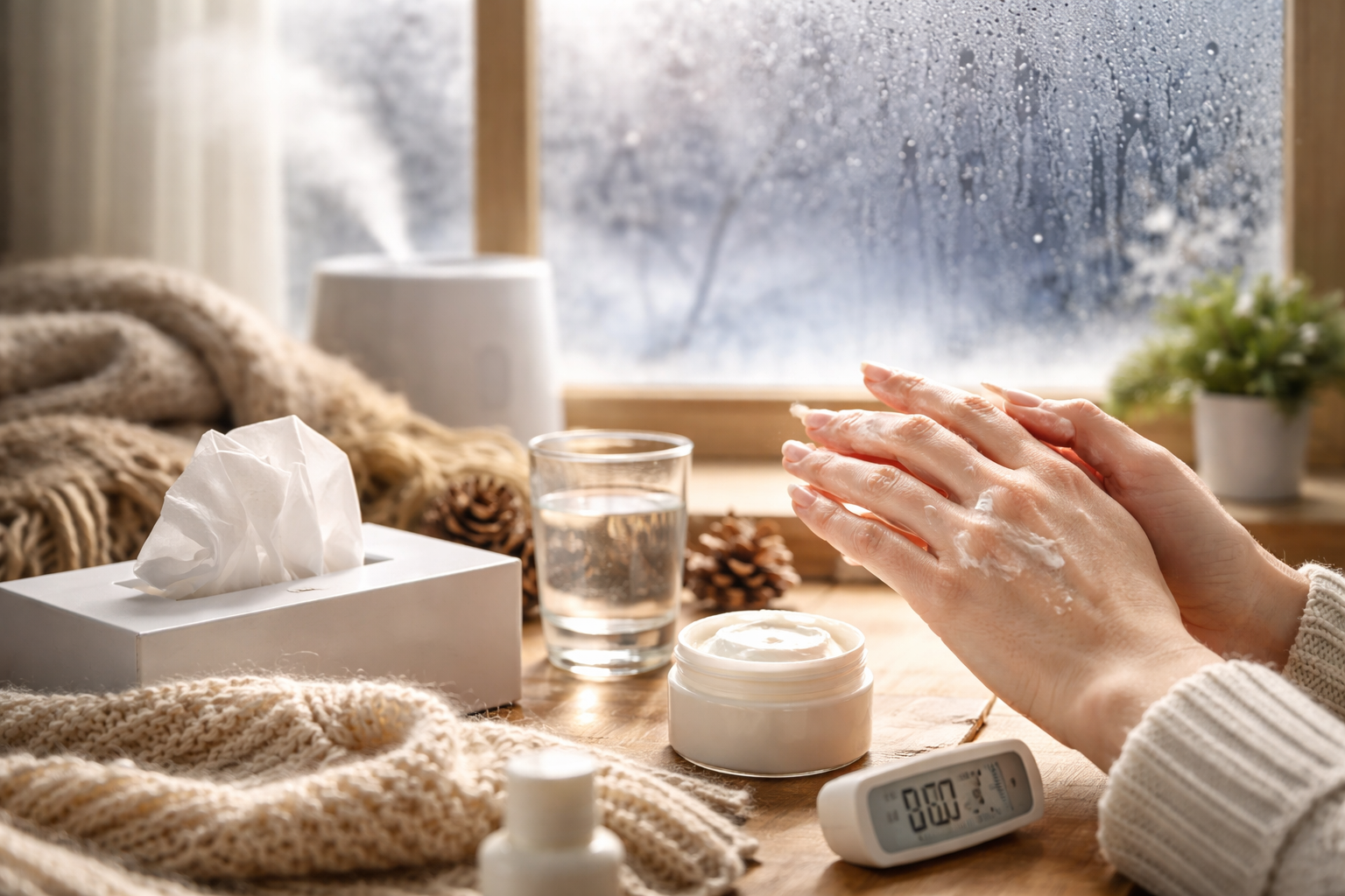 冬の乾燥がわかる具体的な場面と、起きていること